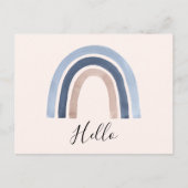 Blauw en Perzik Regenboog Boho Design Briefkaart (Voorkant)