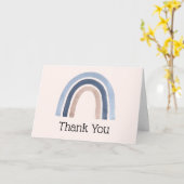 Blauw en Perzik Regenboog Boho Design Dank u Kaart (Gele Bloem)