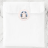 Blauw en Perzik Regenboog Boho Design Dank u Ronde Sticker (Tas)