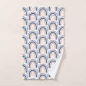 Blauw en Perzik Regenboog Boho Design Patroon Bad Handdoek (Handdoek)