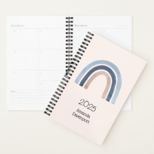 Blauw en Perzik Regenboog Boho Design Planner