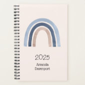 Blauw en Perzik Regenboog Boho Design Planner (Voorkant)