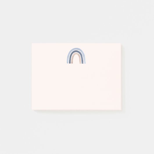 Blauw en Perzik Regenboog Boho Design Post-it® Notes (Voorkant)
