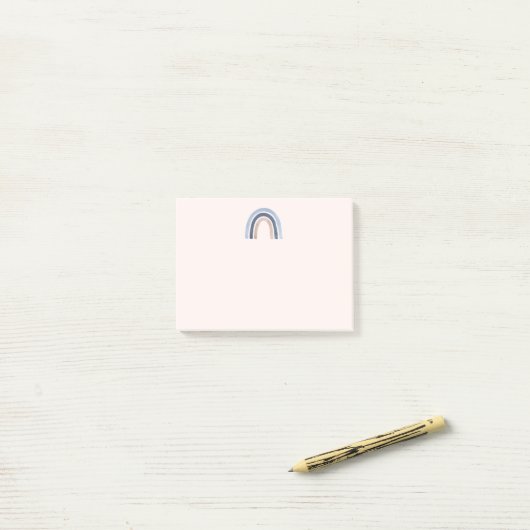 Blauw en Perzik Regenboog Boho Design Post-it® Notes (Op bureau)