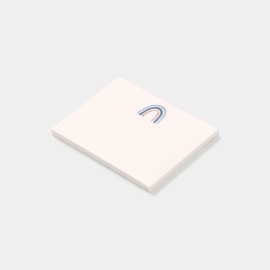 Blauw en Perzik Regenboog Boho Design Post-it® Notes (Schuin)