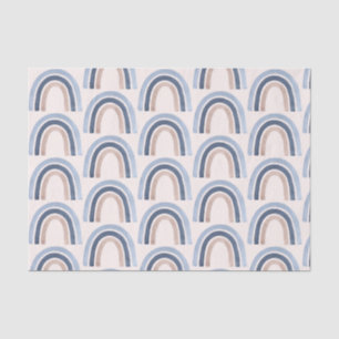 Blauw en perzik regenboog Boho patroon Tissuepapier