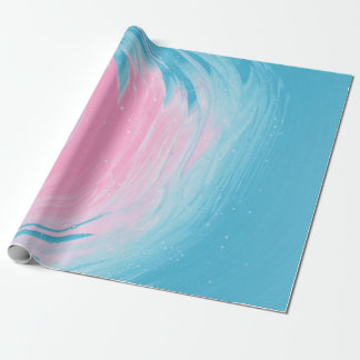 BLAUW EN PINK ABSTRACTE SCHIJF 2 CADEAUPAPIER