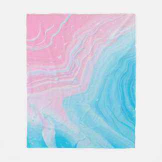 BLAUW EN PINK PAINTING FLEECE DEKEN