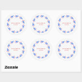 blauw en rode adem ronde sticker (Vel)