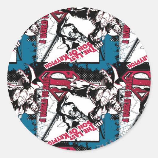 Blauw- en rode inkool ronde sticker (Voorkant)