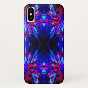 Blauw- en rode kaleidoscoop iPhone x hoesje