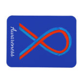 Blauw- en rode lint aangepaste kunstnetten magneet (Horizontaal)