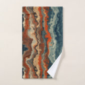 Blauw en Roest Abstract Bad Handdoek (Handdoek)