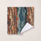 Blauw en Roest Abstract Bad Handdoek (Wasdoekje)