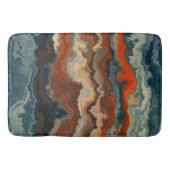Blauw en Roest Abstract Badmat (Voorkant)