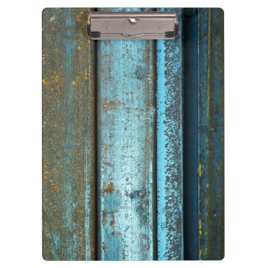 Blauw en roestruw geweerd rusted metal klembord (Voorkant)