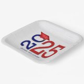 Blauw en rood 2025 Afstuderen op hout Papieren Bordje (Gebogen)