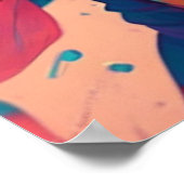 Blauw en Rood Anime Superheld Jongen Poster (Hoek)