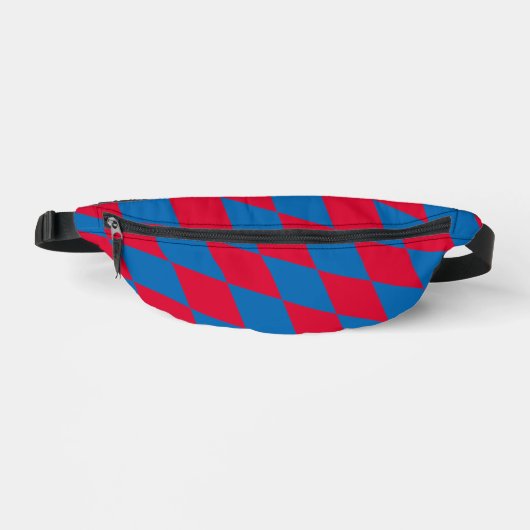 Blauw en Rood Bavaria Diamond Flag Patroon Heuptasje (Voorkant)