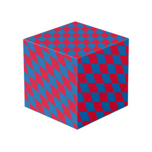 Blauw en Rood Bavaria Diamond Flag Patroon Kubus