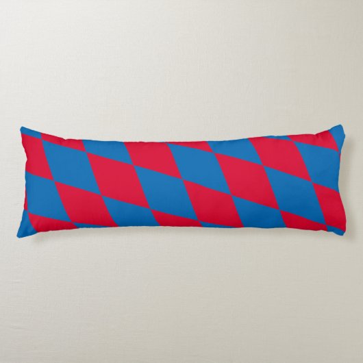 Blauw en Rood Bavaria Diamond Flag Patroon Lichaamskussen (Voorkant)