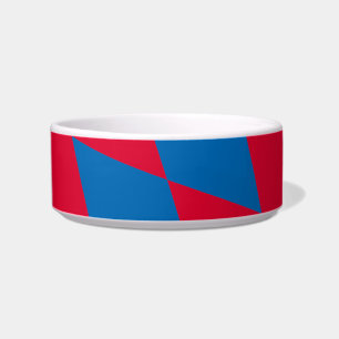 Blauw en Rood Bavaria Diamond Flag Patroon Voerbakje