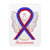 Blauw en rood bewustzijn Ribbon Angel Magnets Magneet (Verticaal)