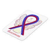 Blauw en rood bewustzijn Ribbon Angel Magnets Magneet (Linkerzijde)