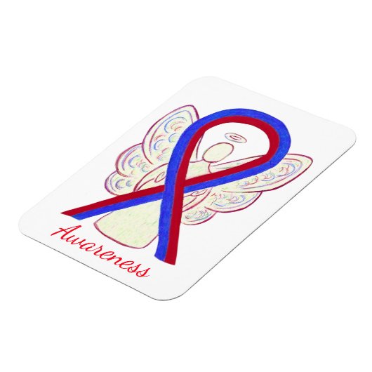 Blauw en rood bewustzijn Ribbon Angel Magnets Magneet (Linkerzijde)