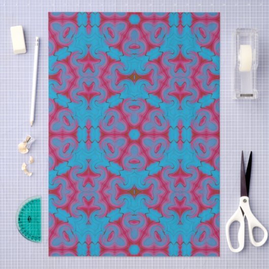 Blauw en rood boho tissuepapier (Craft)