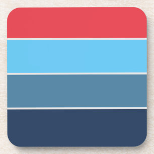 Blauw en rood gestreept bier onderzetter