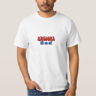 Blauw en rood Geweldige papa Vaderdag T-shirt