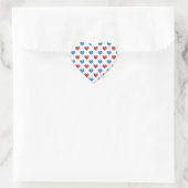Blauw en Rood Hart Vorm Hart Sticker (Tas)