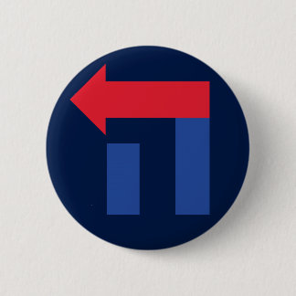 Blauw en rood hillary in de knop Hebreeuwen Ronde Button 5,7 Cm