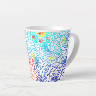 Blauw en rood Intricate Vloerpatroon Latte Mok