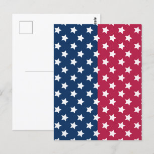 Blauw en rood kleurblok met witte sterren briefkaart