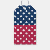 Blauw en rood kleurenblok met witte sterren cadeaulabel (Voorkant)