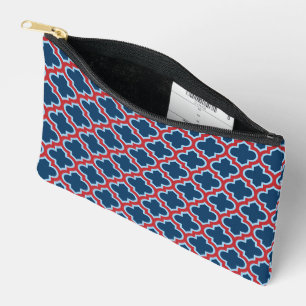 Blauw en Rood Marokkaans latwerk, Quatrefoil Etui