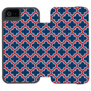 Blauw en Rood Marokkaans latwerk, Quatrefoil