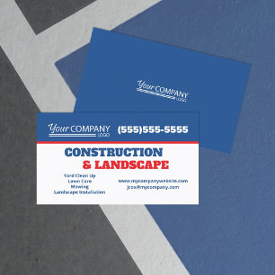 Blauw en Rood met Wit Logo Zakelijk Visitekaartje