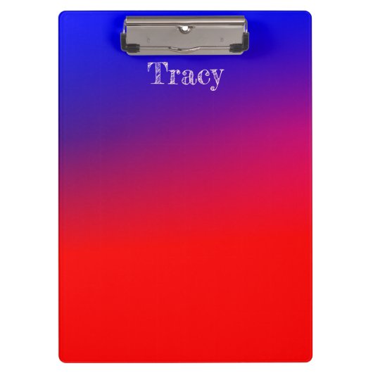  Blauw en Rood Ombre Klembord (Voorkant)