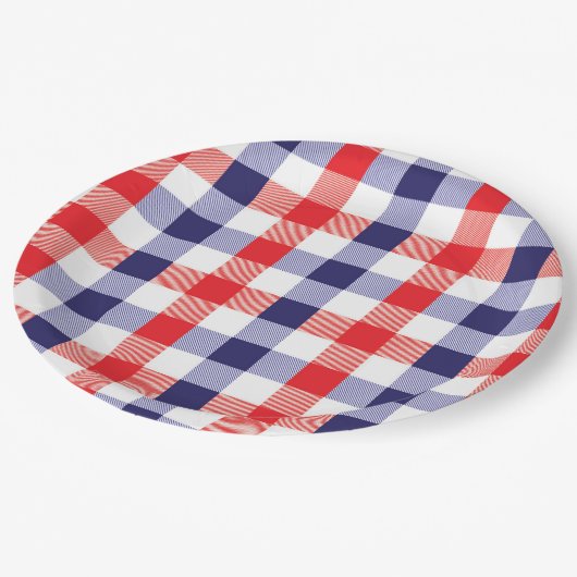 Blauw en rood Patriottisch Controlepapier Bord (Gekanteld)