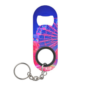 Blauw en rood reuzenrad mini flessenopener