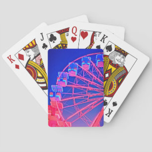 Blauw en rood reuzenrad pokerkaarten