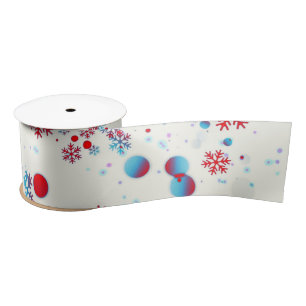 Blauw en rood Snowflake-ontwerp Lint