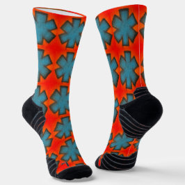 blauw en rood "Star of Life" Ems sokken