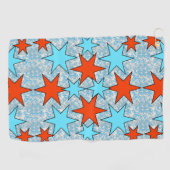 Blauw en rood Star-patroon Golfhanddoek (Horizontaal)