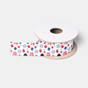 Blauw en rood verfspatten lint