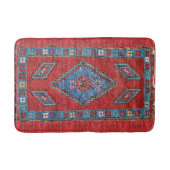 Blauw en Roos Antiek Turks-Oriental Rug Design Badmat (Voorkant)