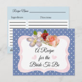 Blauw en Roos Gold Blush Roze Recipe Kaart (Voorkant / Achterkant)
